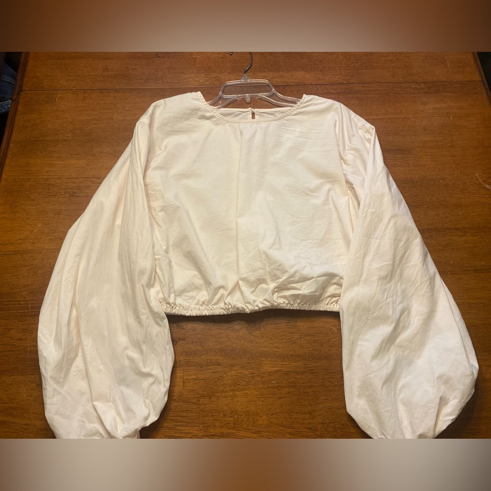 Pistola Off-White Balloon Sleeve Cropped Top. L